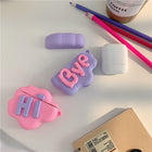 AirPod 2 Case 3D HI BYE Cloud Letter Cartoon Soft Silicone Wireless Earphone Cases For Airpods Case Cute Cover - Purple - size comparison