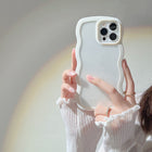 Wave Border Mobile Phone Case Solid Color Simple Candy Color - Purple - color option displayed