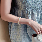 Women's Freshwater Pearl Adjustable Bracelet - Pink - worn styled shot