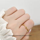 Korean Style Hollow Bowknot Open Ring - Women's Sweet Minimalist Design Adjustable Index Finger Jewelry - Silver - packaging shown