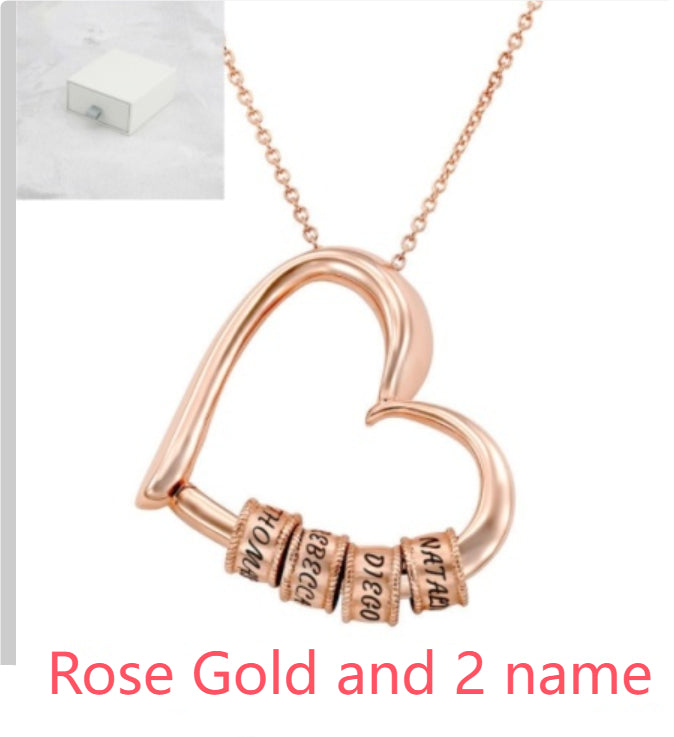 Personalized Heart Necklaces Women Jewelry Custom Name Necklaces & Pendants Mothers Day Gift - Silver - color option displayed