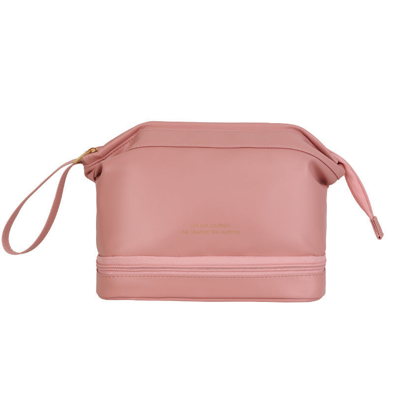 Travel Cosmetic Bag Large Capacity Multifunction Travel Cosmetic Bag Women Toiletries Organizer Female Storage Make Up Case Tool - Double layer pink - lifestyle shot