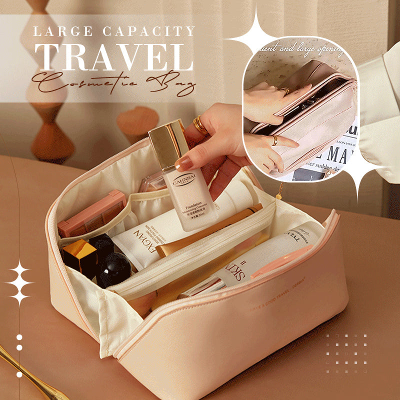Travel Cosmetic Bag Large Capacity Multifunction Travel Cosmetic Bag Women Toiletries Organizer Female Storage Make Up Case Tool - Rose pink - front view