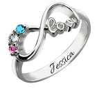 Sterling Silver Infinity Ring Jewelry Personalized Name Custom Ring - Gold size5 - side view
