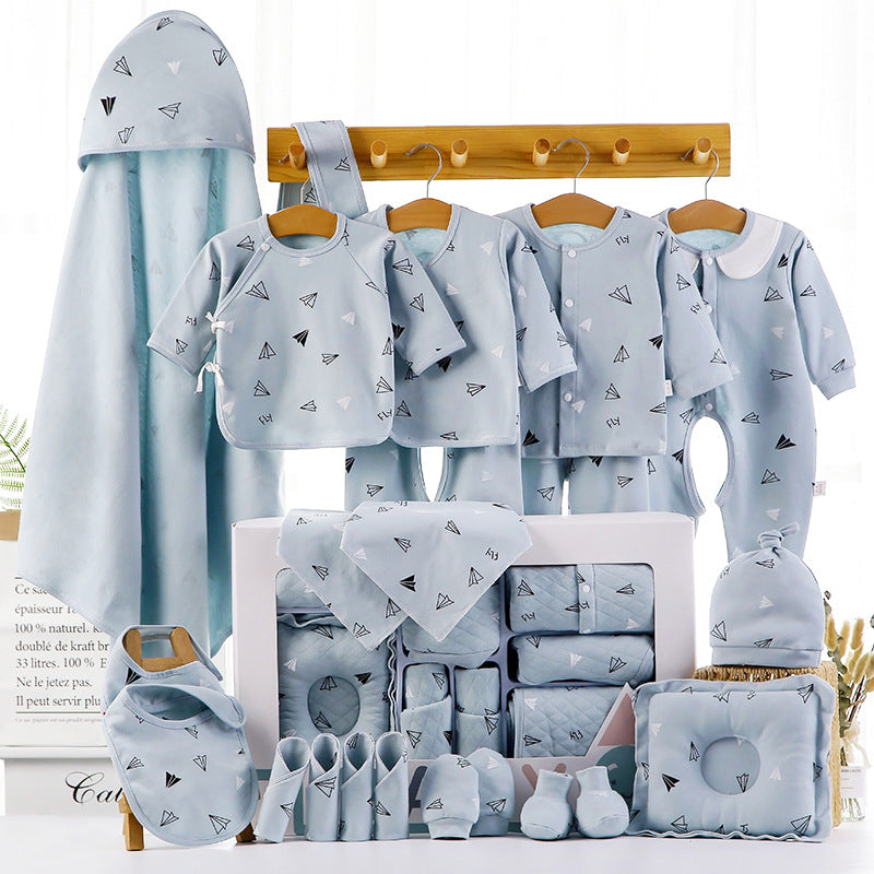 Baby Cotton Clothes Gift Box - B22blue thick - detail close-up
