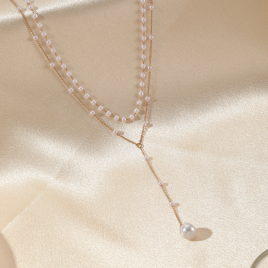 Double Layer Pearl Necklace – Twin Strand Elegant Jewelry