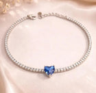 Luxury Customized Heart Shaped Birthday Stone Zircon Bracelet For Women - color option displayed