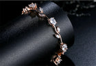 Plated Crystal Ladies Bracelet - White - packaging shown