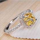 Rings For Women Bridal Wedding Anelli Trendy Jewelry Engagement Ring White Gold Color Anillos - Yellow - product photo