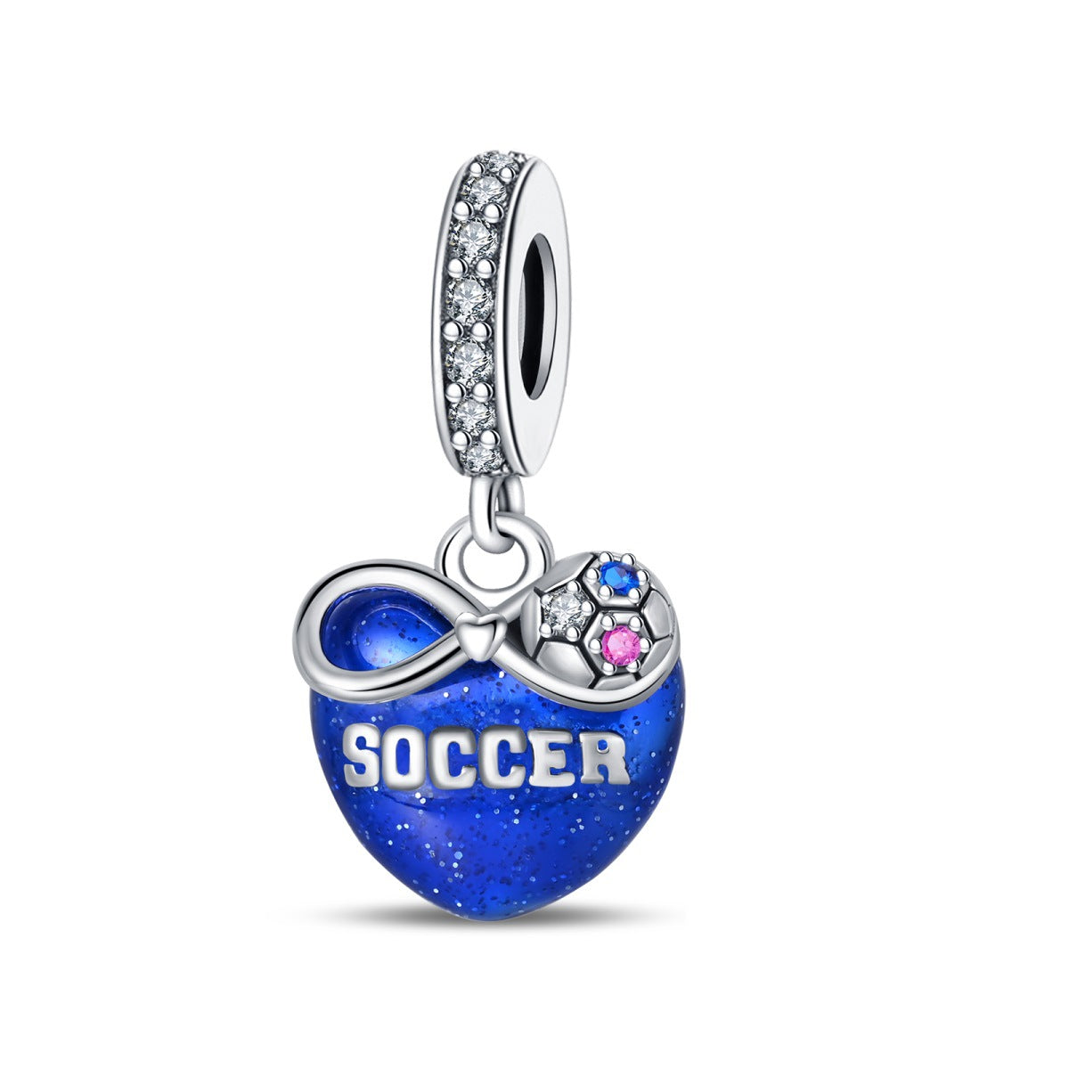 Football DIY Bead Pendant Bracelet Accessories - W-PAC1121 Blue Jersey - product photo