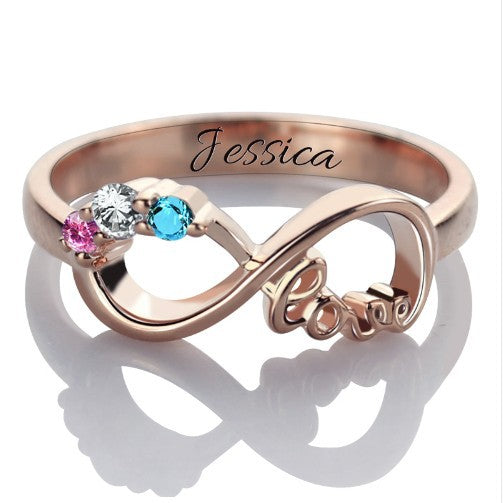 Personalized Infinity Ring – Custom Name Sterling Silver