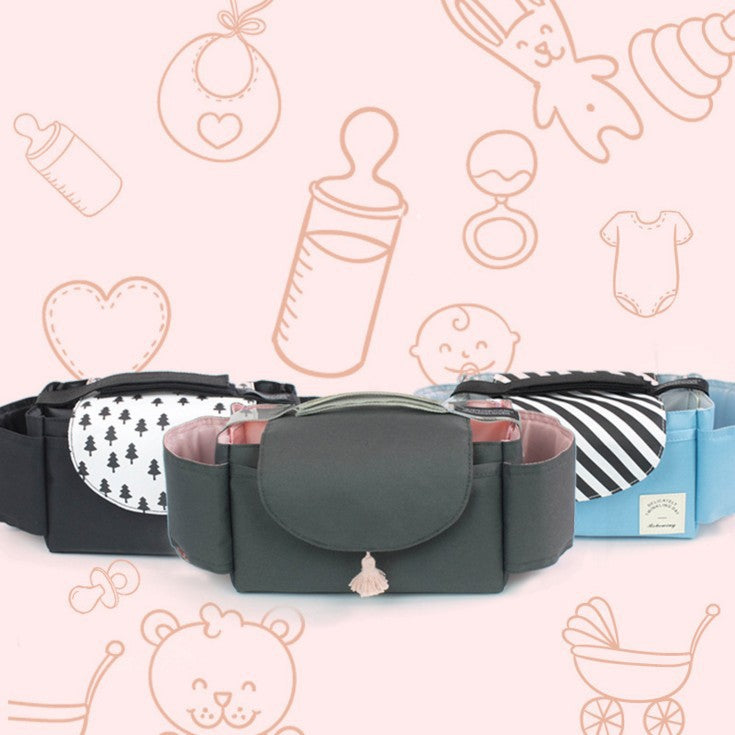 Multifunction Baby Stroller Bag Organizer Maternity Nappy Bag Stroller Accessories Cup wheelchair bag - mounted on stroller