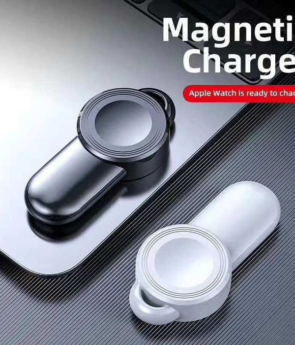 USB Wireless Charger Portable Watch Fast Charging - Black - front view