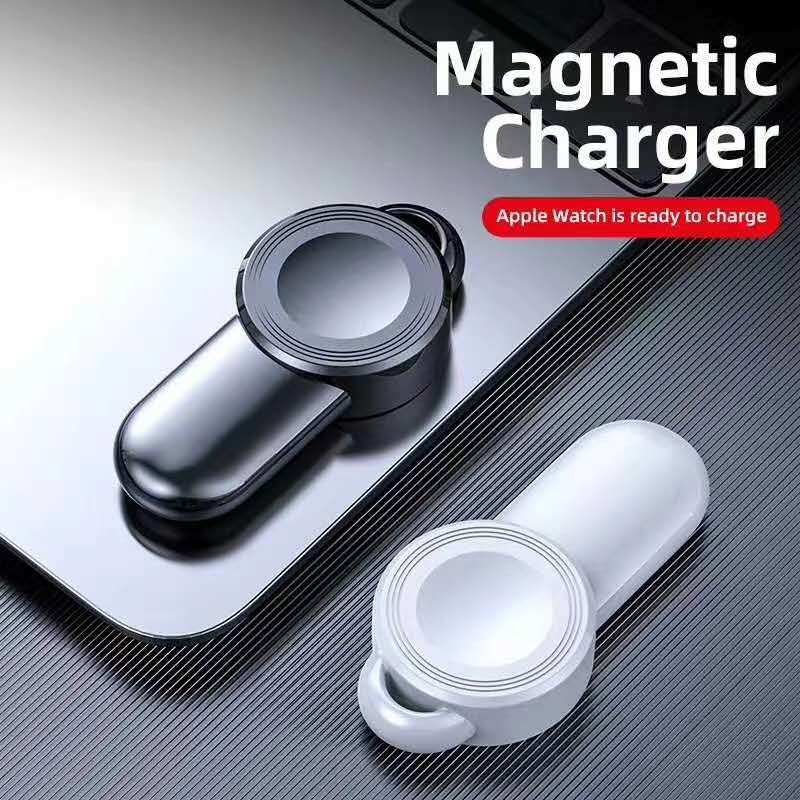 USB Wireless Charger Portable Watch Fast Charging - Black - front view