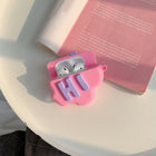 AirPod 2 Case 3D HI BYE Cloud Letter Cartoon Soft Silicone Wireless Earphone Cases For Airpods Case Cute Cover - Pink - color option displayed