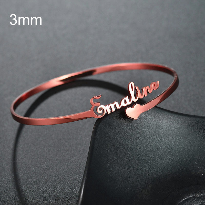 Personalized Name Cuff Bracelet – Custom Engraved Bangle Gift