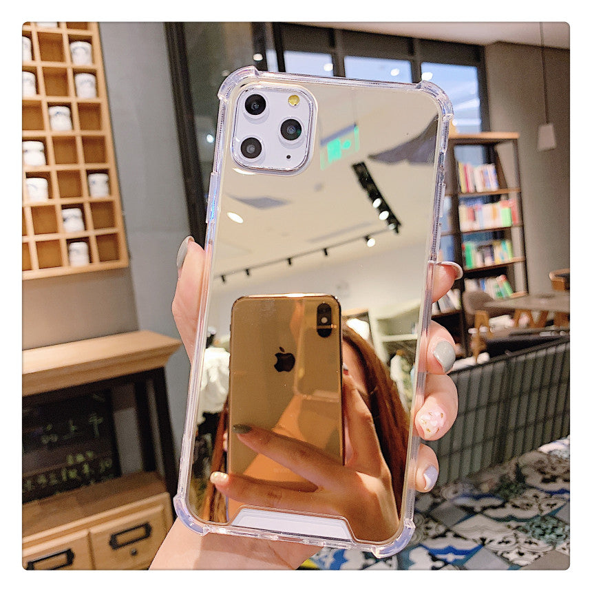 Mirror Phone Case Convenient Phone Case With Mirror - Golden - front view