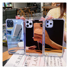 Mirror Phone Case Convenient Phone Case With Mirror - Golden - packaging shown