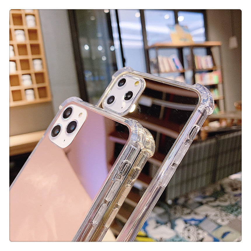 Mirror Phone Case Convenient Phone Case With Mirror - Silver - side view