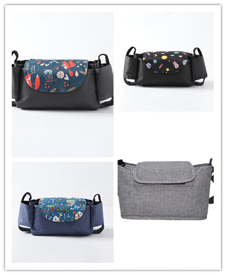 Multifunction Baby Stroller Bag Organizer Maternity Nappy Bag Stroller Accessories Cup wheelchair bag - Grey bear - color option displayed