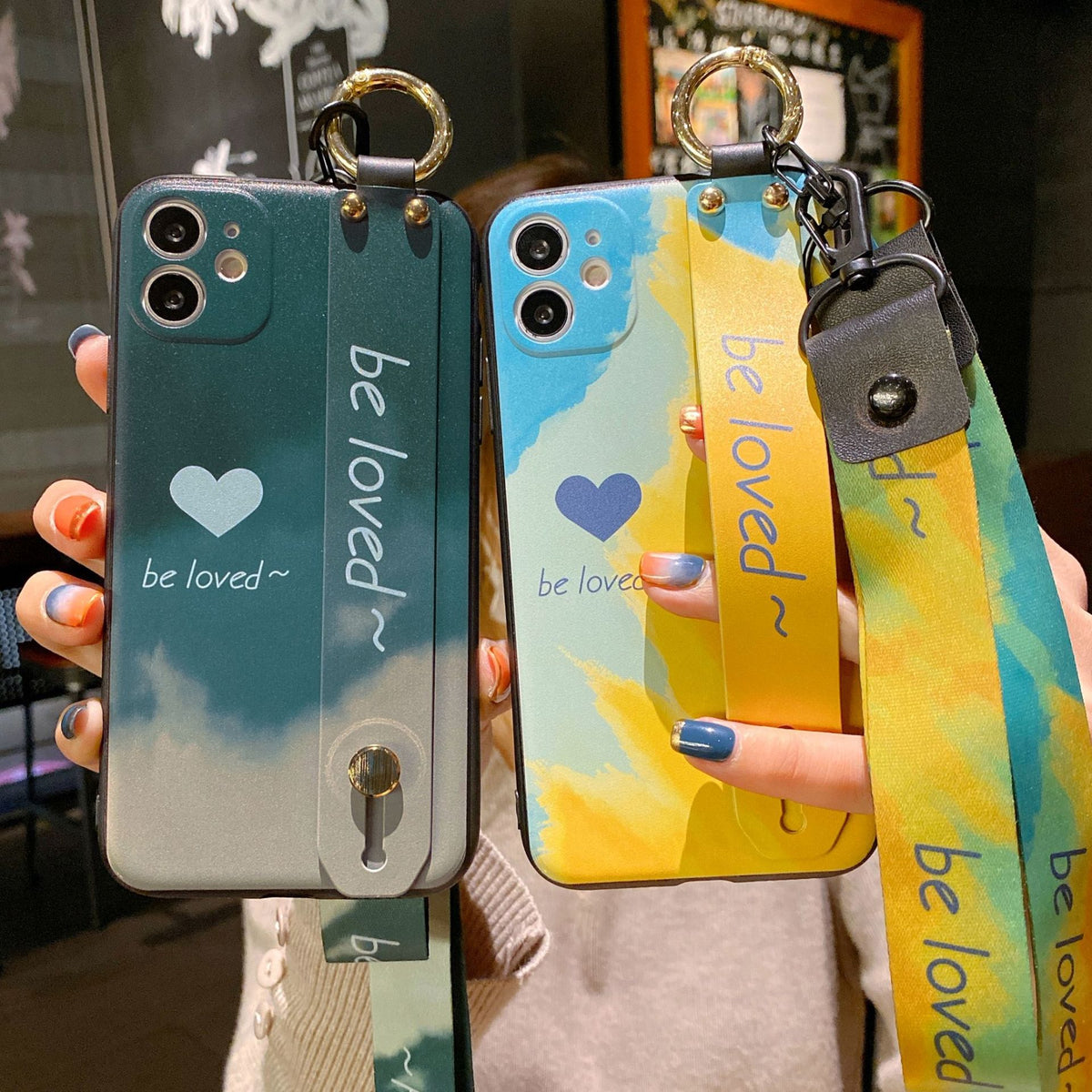Wristband Phone Case Watercolor Phone Case - Yellow - side view