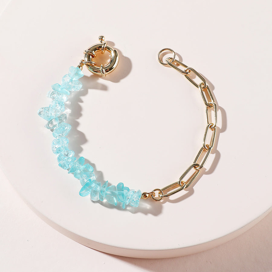 Aqua Crystal Bracelet – Natural Stone Statement Jewelry