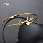 Customized Name Cuff Bracelet - Personalized Bangle, Multiple Widths & Styles - A - lifestyle shot