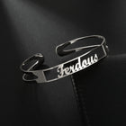 Customized Name Cuff Bracelet - Personalized Bangle, Multiple Widths & Styles - Style4 - size comparison