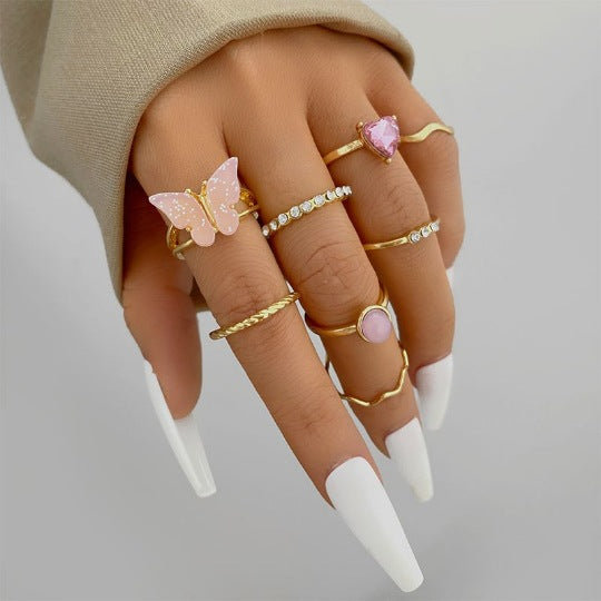 Geometric Twist Ring Set – Boho Stackable Rings