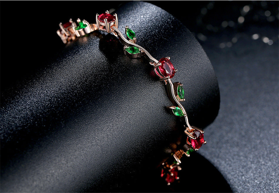 Plated Crystal Ladies Bracelet - Silver - worn styled shot