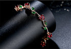 Plated Crystal Ladies Bracelet - Silver - worn styled shot