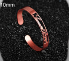 Customized Name Cuff Bracelet - Personalized Bangle, Multiple Widths & Styles - engraving detail