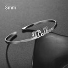Customized Name Cuff Bracelet - Personalized Bangle, Multiple Widths & Styles - Bracelet 1 - lifestyle shot
