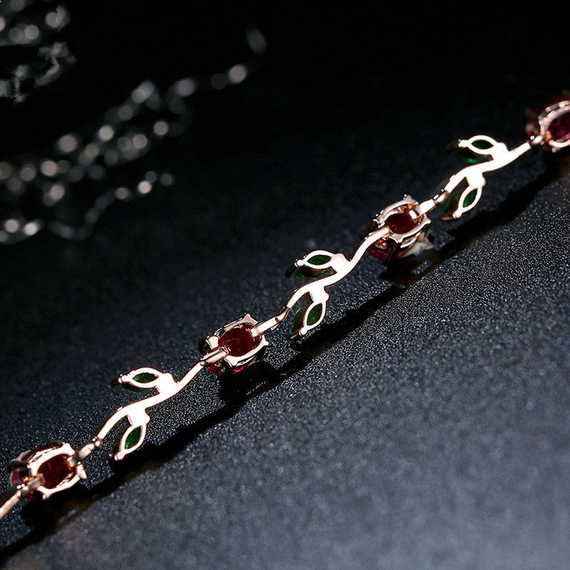 Plated Crystal Ladies Bracelet - Silver - size comparison