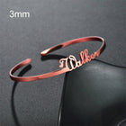 Customized Name Cuff Bracelet - Personalized Bangle, Multiple Widths & Styles - D - lifestyle shot