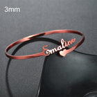 Customized Name Cuff Bracelet - Personalized Bangle, Multiple Widths & Styles - B - lifestyle shot