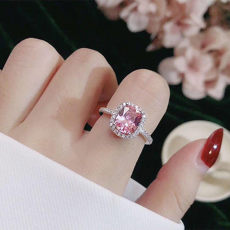 Rings For Women Bridal Wedding Anelli Trendy Jewelry Engagement Ring White Gold Color Anillos - Silver - side view