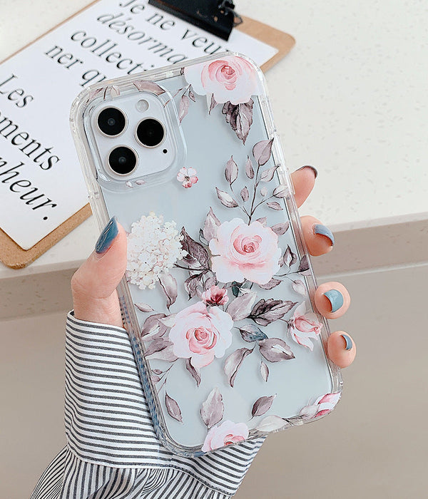 Banana Leaf Watercolor Flowers Are Suitable For Protecting Mobile Phone Cases - Pink - detail close-up
