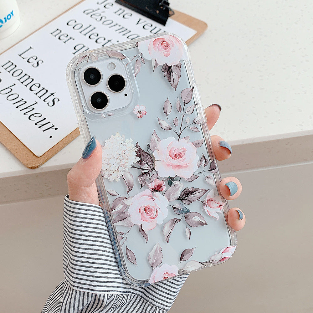 Banana Leaf Watercolor Flowers Are Suitable For Protecting Mobile Phone Cases - Pink - detail close-up