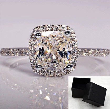 Rings For Women Bridal Wedding Anelli Trendy Jewelry Engagement Ring White Gold Color Anillos - Silver - size comparison