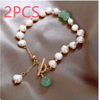 Women's Freshwater Pearl Adjustable Bracelet - Pink - detail close-up