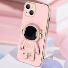 3D Astronaut Phone Case Anti-Drop Electroplating Bracket - Grey - size comparison