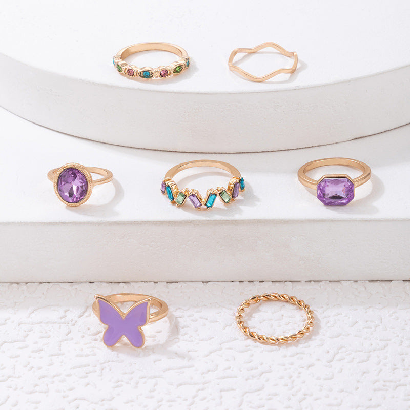 Geometric Twist Ring Set – Boho Stackable Rings