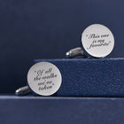 High Quality Custom Name Date Stainless Steel Cufflinks Personalized Metal Cuff Links For Men Wedding Jewelry - Two - side view