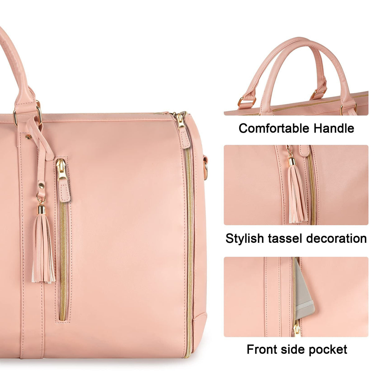 Large Capacity Travel Duffle Bag Women's Handbag Folding Suit Bag Waterproof Clothes Totes - interior view