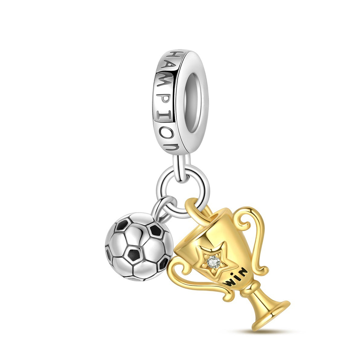 Football DIY Bead Pendant Bracelet Accessories - packaging shown