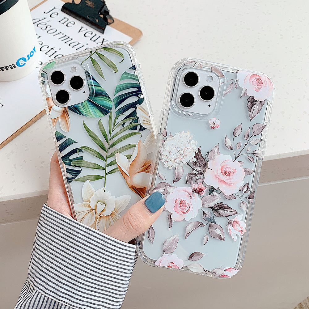 Banana Leaf Watercolor Flowers Are Suitable For Protecting Mobile Phone Cases - Pink - packaging shown