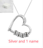 Personalized Heart Necklaces Women Jewelry Custom Name Necklaces & Pendants Mothers Day Gift - Silver - size comparison