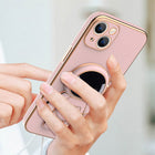 3D Astronaut Phone Case Anti-Drop Electroplating Bracket - Grey - detail close-up
