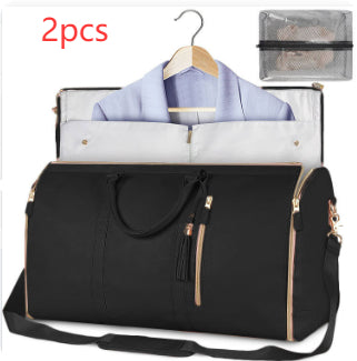 Large Capacity Travel Duffle Bag Women's Handbag Folding Suit Bag Waterproof Clothes Totes - lifestyle shot